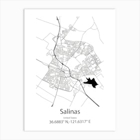 Salinas Victoria,Mexico Minimalist Map Art Print