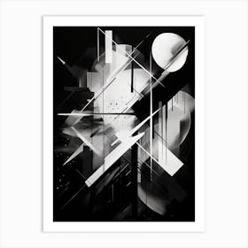 Exploration Abstract Black And White 1 Art Print