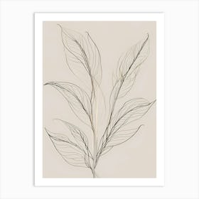 Beige Leaf Art Print