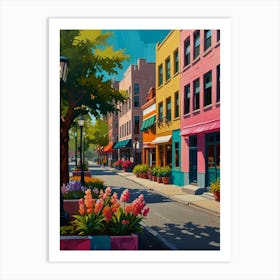 Colorful City Street 1 Art Print