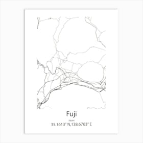 Fuji,Japan Minimalist Map Art Print