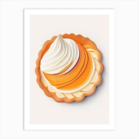 Sweet Potato Pie Dessert Neutral Abstract Illustration Flower Art Print