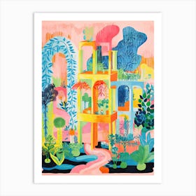Hanging Gardens Of Babylon Abstract Riso Style 1 Art Print