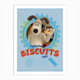Cracking Biscuits Gromit Art Print