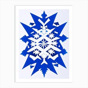 Individual, Snowflakes, Blue & White Illustration Art Print