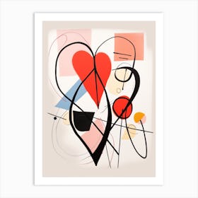 Abstract Heart Line Illustration 2 Art Print