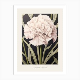 Flower Illustration Carnation Dianthus 2 Poster Art Print