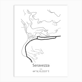 Seravezza,Italy Minimalist Map Art Print