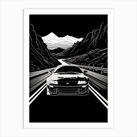 Toyota Supra Coastal Drawing 4 Art Print