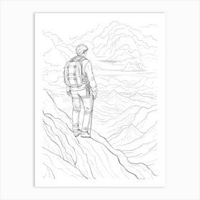 Line Art Inspired By The Wanderer Above The Sea Of Fog 3 Art Print