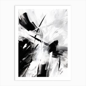 Echo Abstract Black And White 2 Art Print