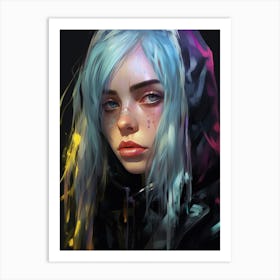 Billie Eilish Soft Futuristic Portrait 3 Art Print