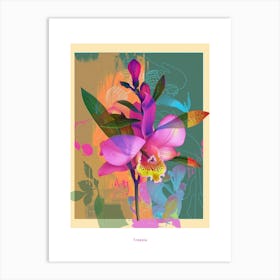 Freesia 2 Neon Flower Collage Poster Art Print