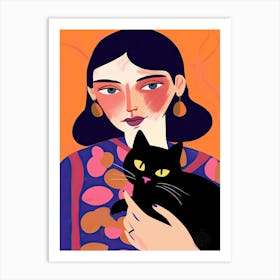 Cat Lady Illustration Art Print
