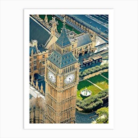 Aerial View Of Big Ben Art Print