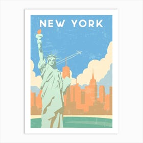 New York — Retro travel minimalist poster Art Print