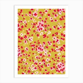 Honeysuckle Floral Print Warm Tones1 Flower Art Print