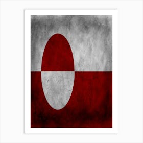 Greenland Flag Texture Art Print