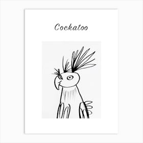 B&W Cockatoo Poster Art Print