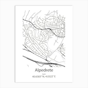 Alpedrete,Spain Minimalist Map Póster