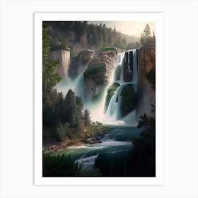 Düden Falls, Turkey Realistic Photograph (1) Art Print