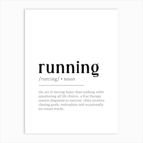 Running Funny Definition Hobby Gift Poster