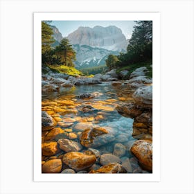 Dolomite Mountain Stream Art Print