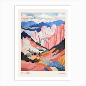 Pikes Peak United States 1 Colourful Mountain Illustration Poster Art Print