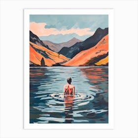 Wild Swimming At Lake District Cumbria 3 Art Print