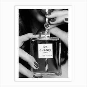 Woman Drinking Perfume Black And White Luxury Fashion Feminist Art Print