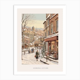 Vintage Winter Poster Edinburgh Scotland 7 Art Print