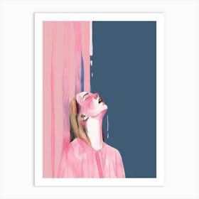 Girl With Pink Hair 6 Art Print