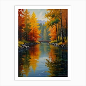 Autumn By The River Art Print