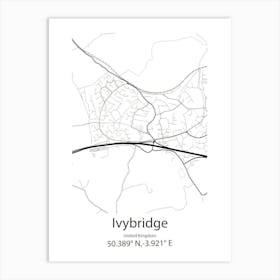 Ivybridge,United Kingdom Minimalist Map Art Print