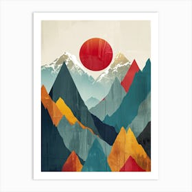 Minimalist Peaks: Mountain Muse Art Print