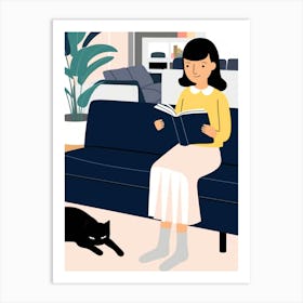 Woman Reading A Book 4 Art Print