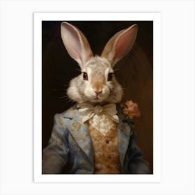 Victorian Animal Portrait, Dressed Animal Prints, Royal Rabbit Poster, Altered Art Print, Renaissance Animal Portrait, Farmhouse Decor Art Print