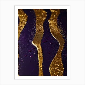 Gold And Purple Abstract Background Art Print