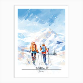 Gudauri   Georgia, Ski Resort Poster Illustration 1 Art Print