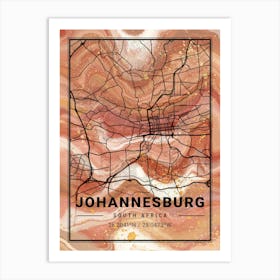 Johannesburg Map Art Print