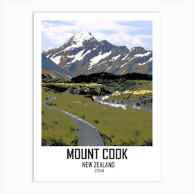 Mount Cook, Aoraki, New Zealand, Mountain, Art, Nature, Wall Print Art Print