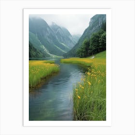 Yellow Flowers In The Mountains Art Print