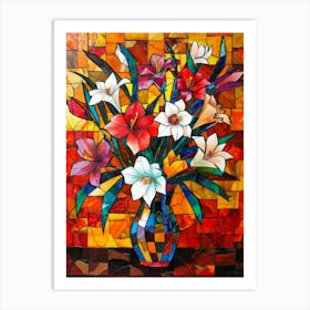 Lilies In A Vase 2 Art Print