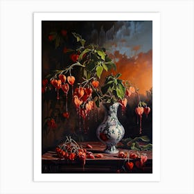 Baroque Floral Still Life Bleeding Hearts Dicentra 2 Art Print