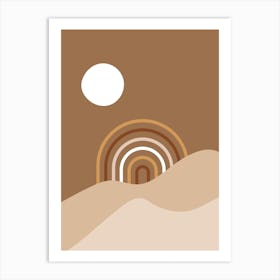 Desert Sunrise Abstract Painting Art Print