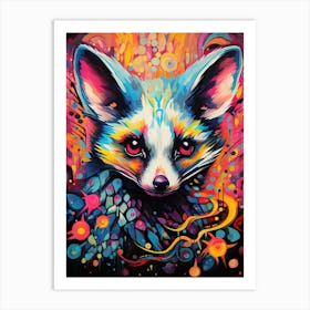 A Hidden Possum Vibrant Paint Splash 2 Art Print