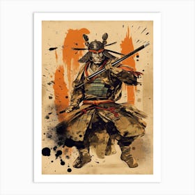 Samurai Vintage Japanese Poster 3 Art Print