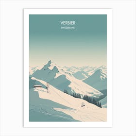 Poster Of Verbier   Switzerland, Ski Resort Illustration 2 Art Print