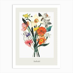 Daffodil 4 Collage Flower Bouquet Poster Art Print