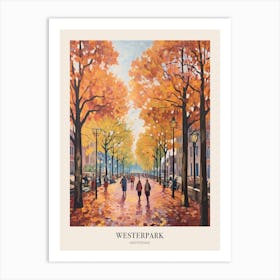 Autumn City Park Painting Westerpark Amsterdam Netherlands 2 Poster Art Print